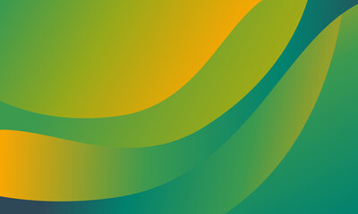 Dark yellow green color wave modern background