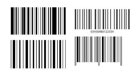Set of bar code transparent image PNG 