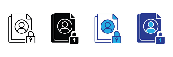 Document with user profile icon and padlock, representing personal data security and privacy protection