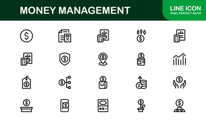 Stylish Money Management Icon Library exploring Budget Tools, Investment Apps, and Finance Dashboards
