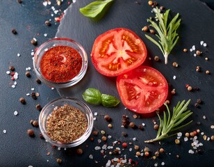 fresh tomato slices spices