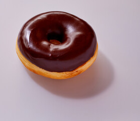 Donut Zartbitterglasur, Donut, amerikanisch, Gebäck, Schokolade, Schokoglasur, 