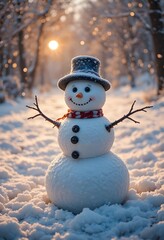 snowman on the snow