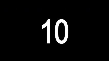 fifteen second countdown timer animation with zoom out effect on dark background, 15 to 0 seconds 

