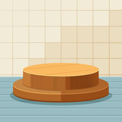 illustration of a podium with a table