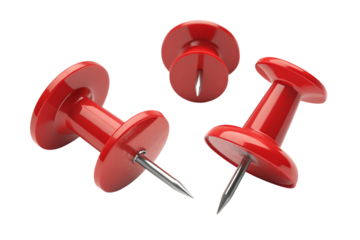 Red pin set plastic round thumbtack collection guide