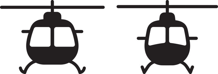 Two helicopter silhouettes facing forward © Creative Icon Store 