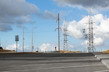 High voltage electric tower transmission