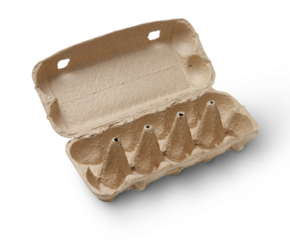 Egg carton isolated on transparent background