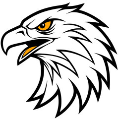 Detailed illustration of an eagle head