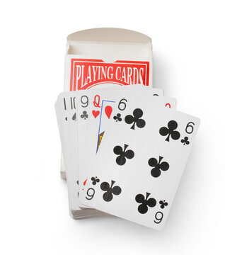 Playing cards isolated on transparent background