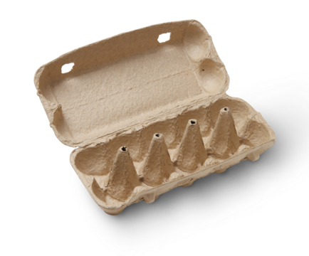 Egg carton isolated on transparent background