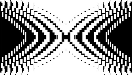 Black and white abstract transition pattern with geometric shapes for modern and sporty design element. Editable graphic resource. Vector Format Illustration 