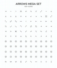Arrows Monoline Icon Set