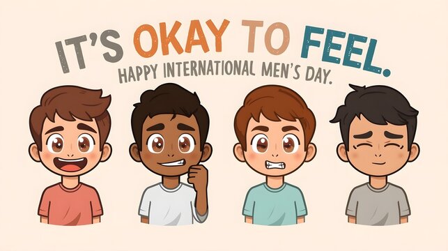 group of people in different situations celebrating International Men's Day.