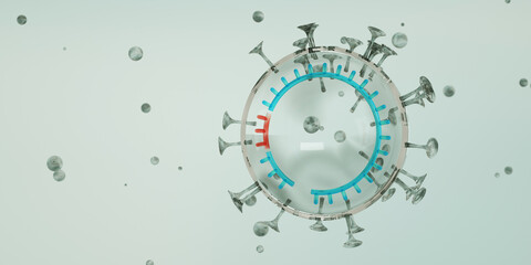 mRNA or messenger RNA. The concept of mRNA vaccine. Innovative methods to treat virus. 3d render