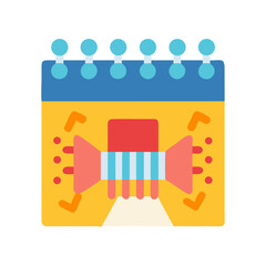 Colorful flat illustration of calendar with present inside