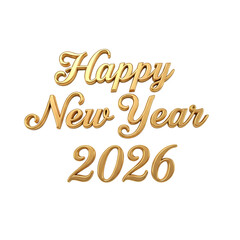Fototapeta premium Happy new year 2026 golden elegant typography