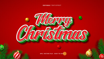 Merry Christmas 3D Red and Green Text Effect