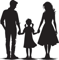 silhouette of mother and daughter