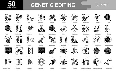 Genetic Editing glyph iconset