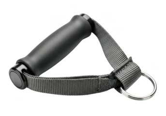 Gym resistance band handle attachment durable ergonomic grip for exercise equipment isolated on transparent background