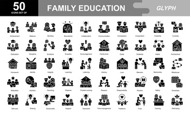 Family Education glyph iconset
