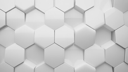 Fototapeta premium A visual representation of a white honeycomb pattern creating an abstract and modern background design