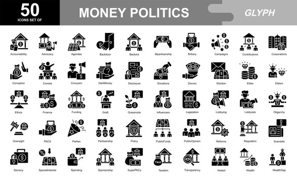 Money Politics glyph iconset