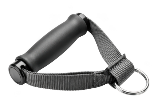 Gym resistance band handle attachment durable ergonomic grip for exercise equipment isolated on transparent background