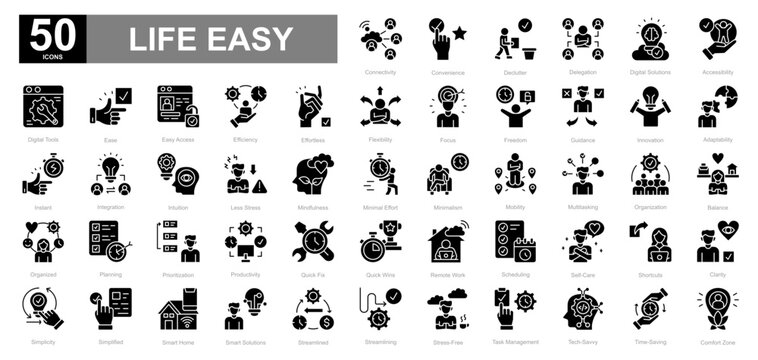 Life Easy glyph iconset