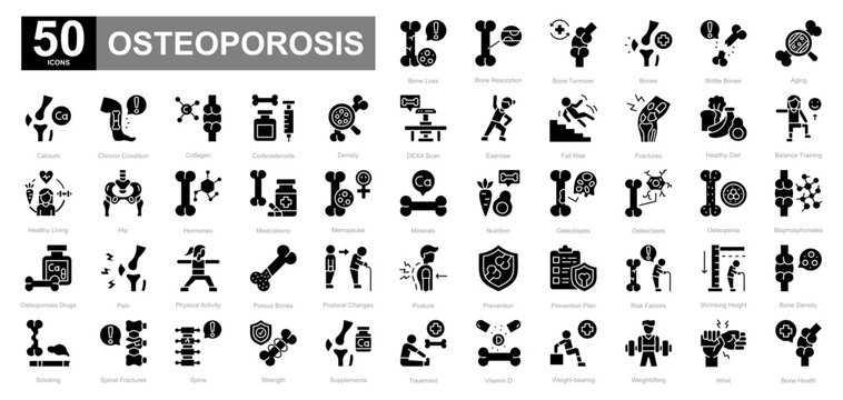 Osteoporosis glyph iconset