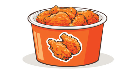 Chicken Wings Picture on Orange Container for Stock Photos