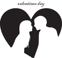 silhouette of a couple valentines day