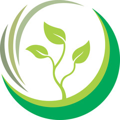 plant green tree ecology logo on green leaves logo