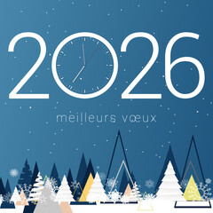 Bonne ann&eacute;e - meilleurs v&oelig;ux 2026 - vecteur pour affiche banni&egrave;re salutation et c&eacute;l&eacute;bration du nouvel an 2026.