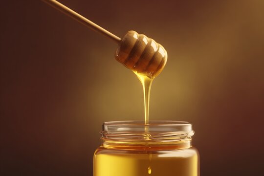 Dripping honey action kitchen environment food content warm lighting viewpoint sweetness concept