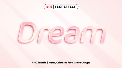 Dream text effect with soft pink colors editable words and fonts design for creative projects and presentations