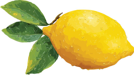 Vibrant Lemon and Green Leaf Vector Illustration for Designs