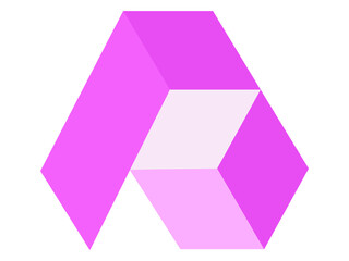 abstract a letter logo with 3d cube symbol