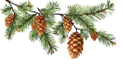 Christmas Pine Tree Branches with Cone for Festive Decoration