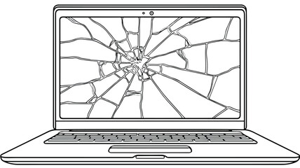 Disconnected Laptop PC Repair Concept Icon Image for Professionals