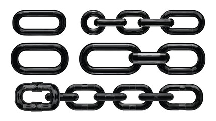 Elegant Set of Black Chain Links for Creative Designs