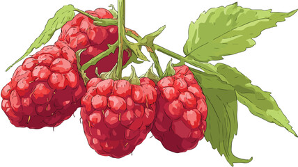 Vibrant Raspberry Vector Illustration for Designs