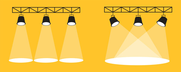 Stage Spotlights on Truss Vector - Show, Concert, or Event Lighting Background
