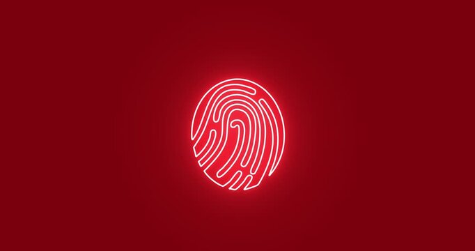 Fingerprint neon glow  vector 