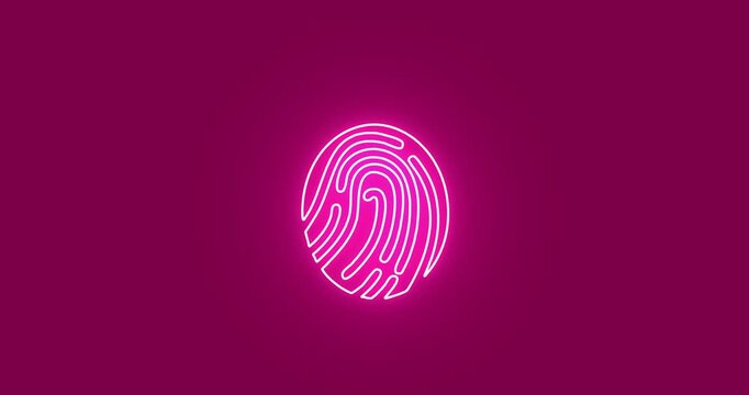 Fingerprint neon glow  vector 