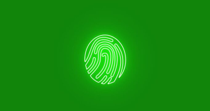 Fingerprint neon glow  vector 