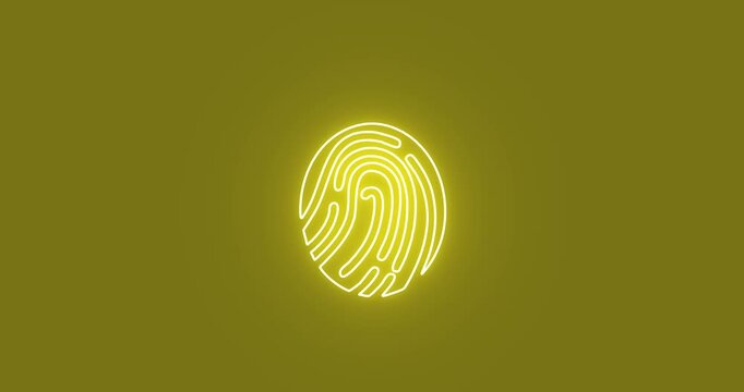 Fingerprint neon glow  vector 