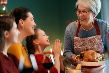 family celebrating Christmas